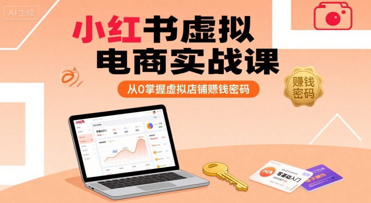 小红书虚拟电商实战课，从0掌握虚拟店铺賺钱密码(更新)-网创资源站