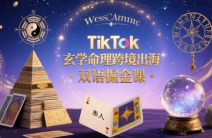 TikTok玄学命理跨境出海双语掘金课，手把手教你用命理知识精准直击海外用户痛点-网创资源站