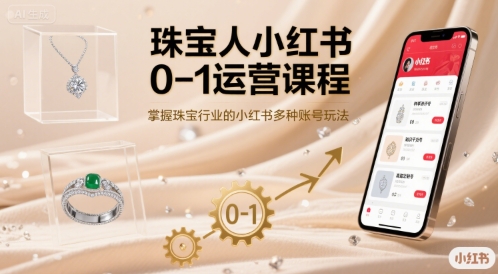 珠宝人小红书0-1运营课程，掌握珠宝行业的小红书多种账号玩法-网创资源站
