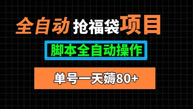 全自动抢福袋项目，单号一天80+脚本全自动操作-网创资源站