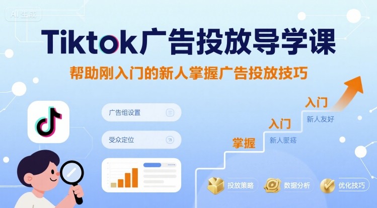 Tiktok广告投放导学课，帮助刚入门的新人掌握广告投放技巧-网创资源站