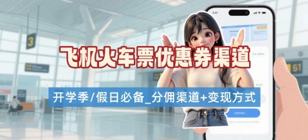 学生党必看！机票火车票优惠券申请渠道 + 项目打法，开学季节日速存-网创资源站