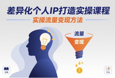 差异化个人IP打造实操课程，实操流量变现方法-网创资源站