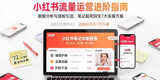 小红书流量运营进阶指南，数据分析与涨粉引流，笔记起死回生7大实操方案-网创资源站