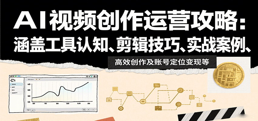AI视频创作运营攻略：涵盖工具认知、剪辑技巧、实战案例、高效创作及账号定位变现等-网创资源站