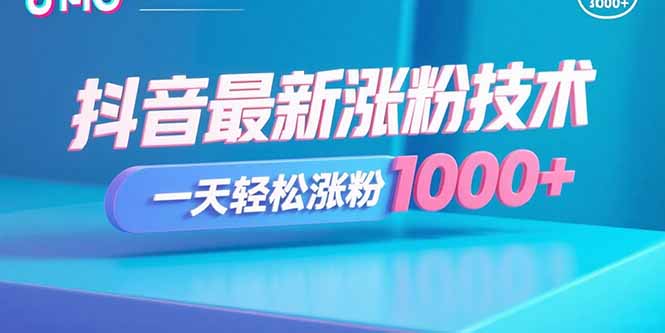 抖音最新涨粉技术，一天轻松涨粉1000+-网创资源站