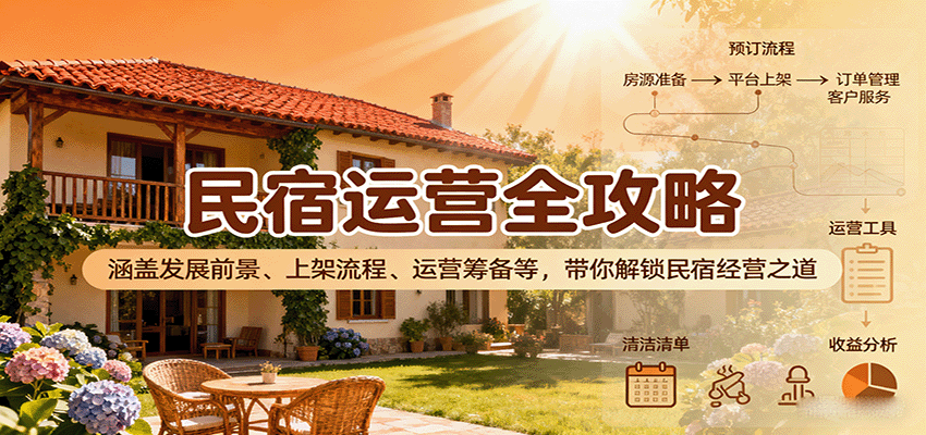 民宿运营全攻略：涵盖发展前景、上架流程、运营筹备等，带你解锁民宿经营之道-网创资源站