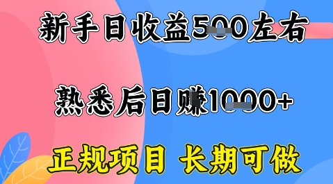 全年可变现项目，收益高无门槛，正规项目，长期可做，一天收益1k+一台电脑在家创业【揭秘】-网创资源站