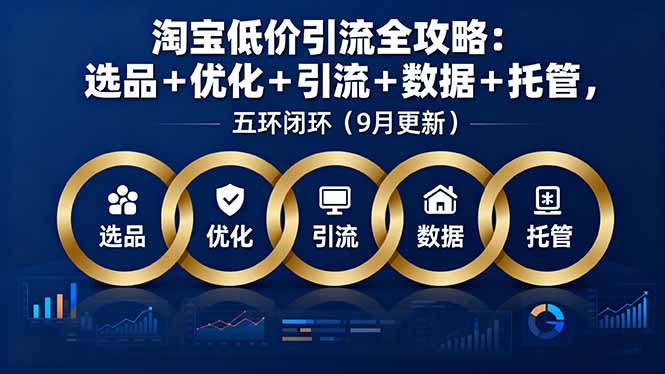 淘宝低价引流全攻略：选品＋优化＋引流＋数据＋托管，五环闭环(9月更新-网创资源站