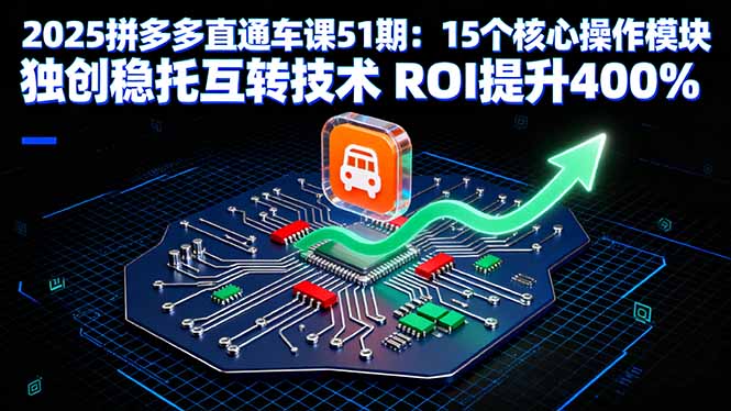 2025拼多多直通车课51期：15个核心操作模块 独创稳托互转技术 ROI提升400%-网创资源站