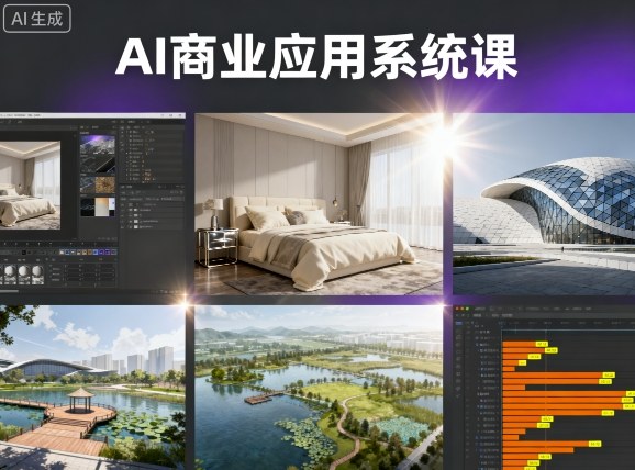 AI商业应用系统课，室内-软装-建筑-景观，智能设计+效果图+动画画实战-网创资源站