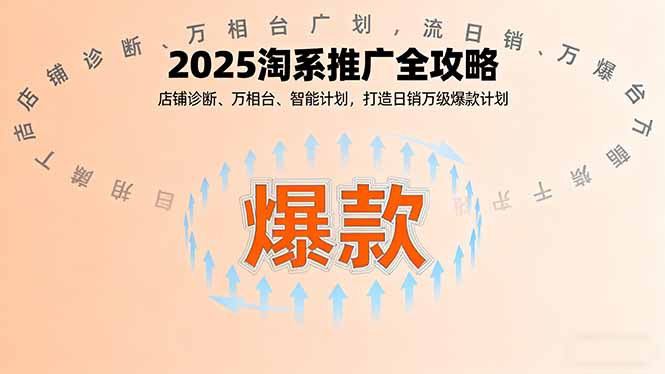 2025淘系推广全攻略，店铺诊断、万相台、智能计划，打造日销万级爆款计划-网创资源站