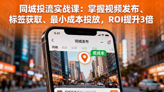 同城投流实战课：掌握视频发布、标签获取、最小成本投放，ROI提升3倍-网创资源站