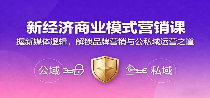 新经济商业模式营销课，握新媒体逻辑，解锁品牌营销与公私域运营之道-网创资源站