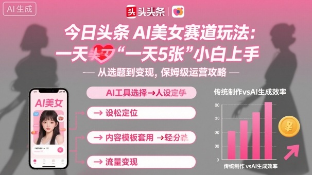 今日头条AI美女赛道玩法，一天轻松5张，小白轻松上手-网创资源站