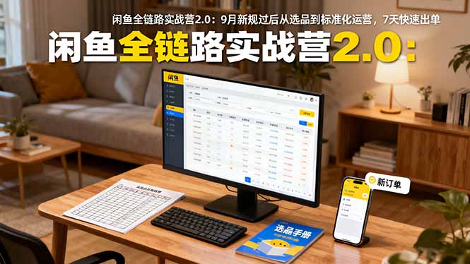 闲鱼全链路实战营2.0：9月新规过后从选品到标准化运营，7天快速出单-网创资源站
