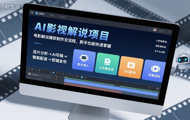 AI影视解说项目，电影解说爆款制作全流程，新手也能快速掌握-网创资源站