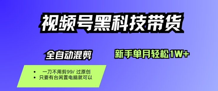 视频号黑科技短视频带货，新手一个月也1W+，纯搬运一刀不用剪，零投入【揭秘】-网创资源站