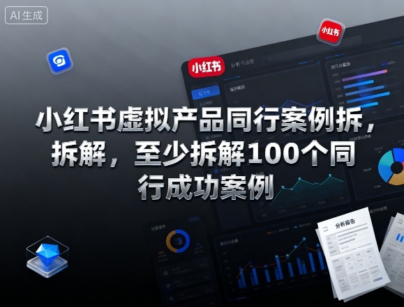 小红书虚拟产品同行案例拆解，至少拆解100个同行成功案例-网创资源站