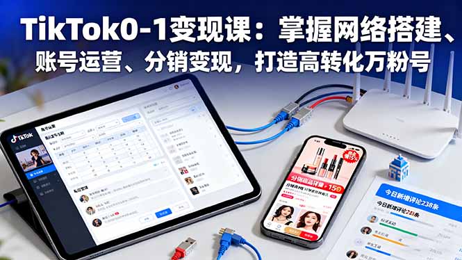 TikTok0-1变现课：掌握网络搭建、账号运营、分销变现，打造高转化万粉号-网创资源站