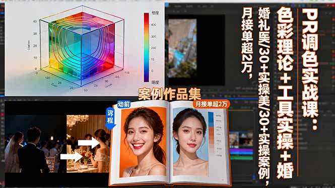 PR调色实战课：色彩理论+工具实操+婚礼医美/30+实操案例，月接单超2万-网创资源站