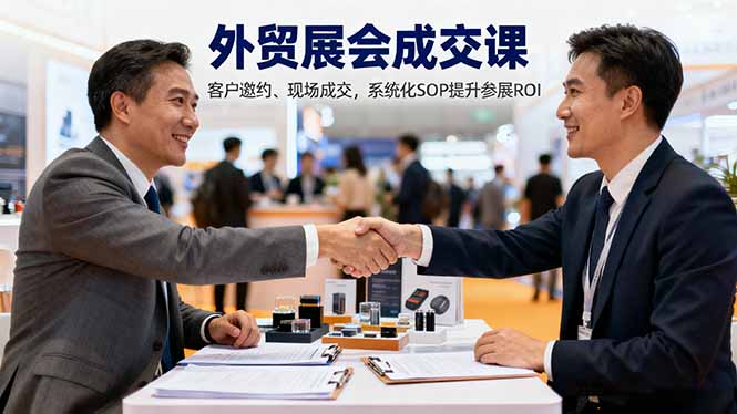外贸展会成交课，含目标制定、客户邀约、现场成交，系统化SOP提升参展ROI-网创资源站