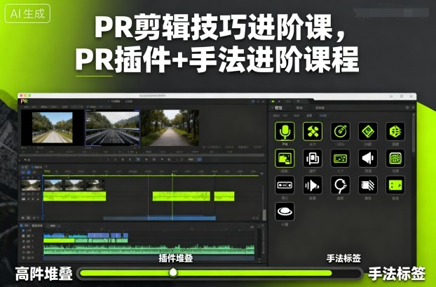PR剪辑技巧进阶课，PR插件+手法进阶课程-网创资源站