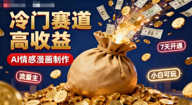 公众号冷门赛道，用AI做情感漫画，7天开通流量主，操作简单，小白可玩-网创资源站