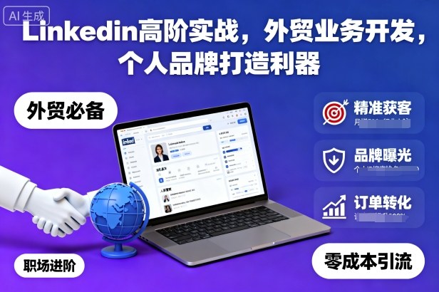 Linkedin高阶实战，外贸业务开发，个人品牌打造利器-网创资源站