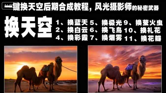 一键换天空后期合成教程，风光摄影师的秘密武器-网创资源站