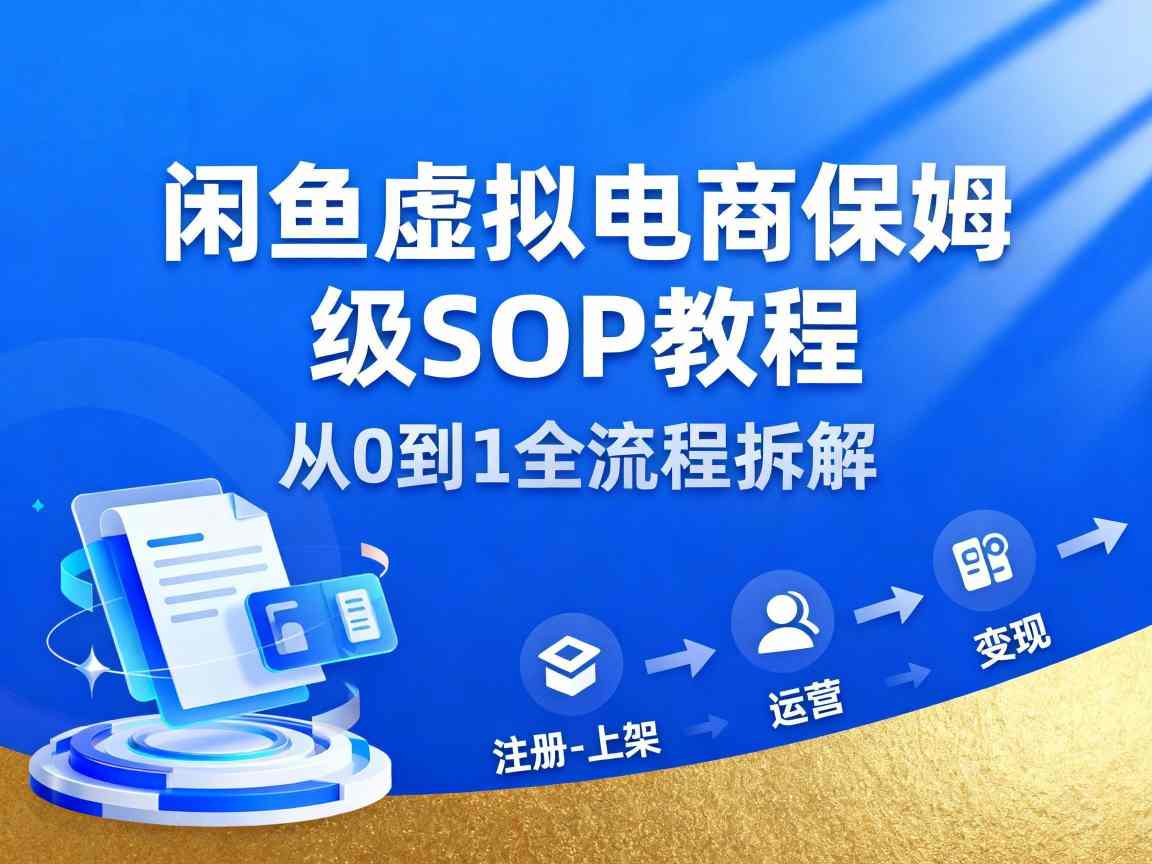闲鱼虚拟电商，月入轻松过1W，保姆级SOP教程-网创资源站