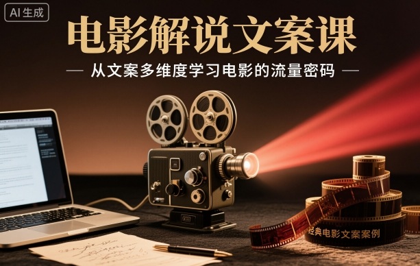 电影解说文案课，从文案多维度学习电影的流量密码-网创资源站
