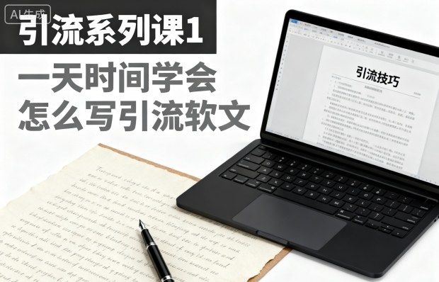 引流系列课1，一天时间学会怎么写引流软文-网创资源站