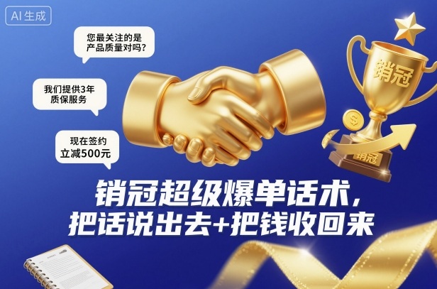 销冠超级爆单话术，把话说出去+把钱收回来-网创资源站