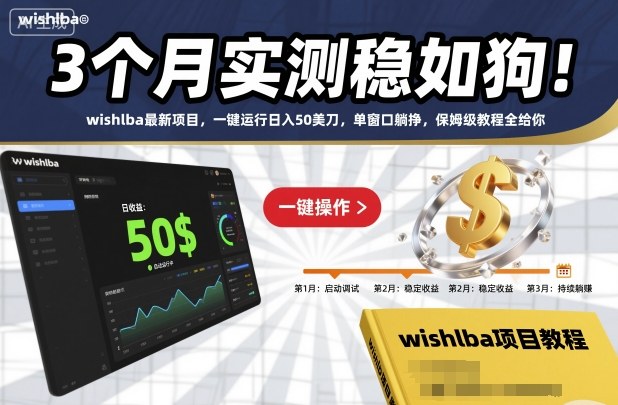 3个月实测稳如狗！wishlba最新项目，一键运行日入50美刀，单窗口躺挣，保姆级教程全给你【揭秘】-网创资源站