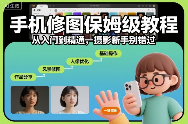 手机修图保姆级教程，从入门到精通，摄影新手别错过-网创资源站