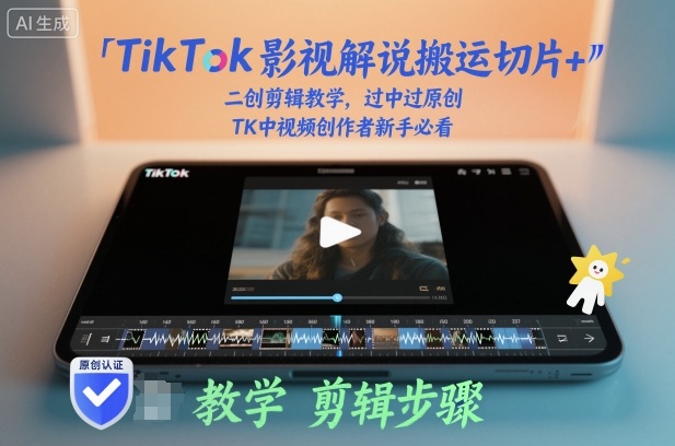 TikTok影视解说搬运切片+二创剪辑教学，过中过原创，TK中视频创作者新手必看-网创资源站