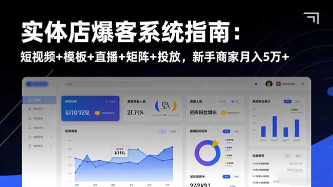 实体店爆客系统指南：短视频+模板+直播+矩阵+投放，新手商家月入5万+-网创资源站