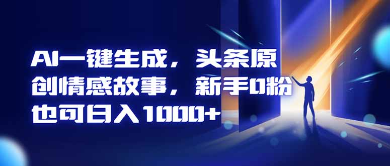 AI一键生成，头条原创情感故事，新手0粉也可日入1000+-网创资源站