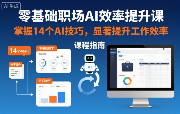 零基础职场AI效率提升课，掌握14个AI技巧，显著提升工作效率-网创资源站