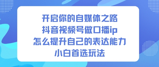 开启你的自媒体之路，抖音视频号做口播ip，怎么提升自己的表达能力，小白首选玩法-网创资源站