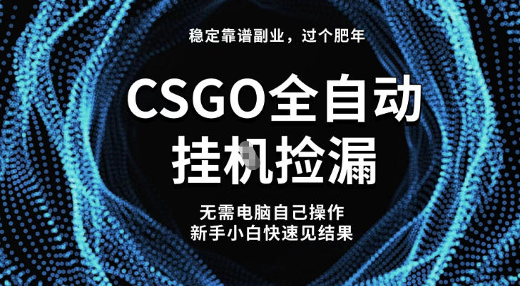 【稳定副业】全球最热门游戏CSGO全自动捡漏，最新玩法，新手小白日入5张+【揭秘】-网创资源站