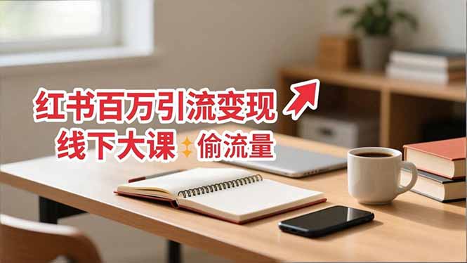 小红书百万引流变现-11月线下大课：分享从0到百万引流路径，手把手教偷流量、拿结果-网创资源站