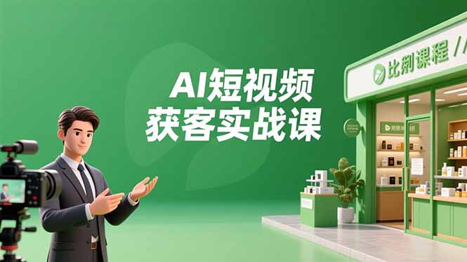 AI短视频获客实战课，数字人创作、实体行业应用、精准引流，30天获取客源月入6万+-网创资源站