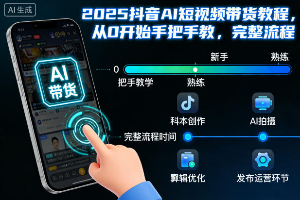 2025抖音AI短视频带货教程，从0开始手把手教，完整流程-网创资源站