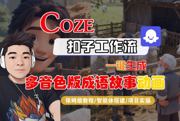 Coze扣子智能体工作流一键生成“多音色版成语故事“动画，全流程保姆级教学-网创资源站