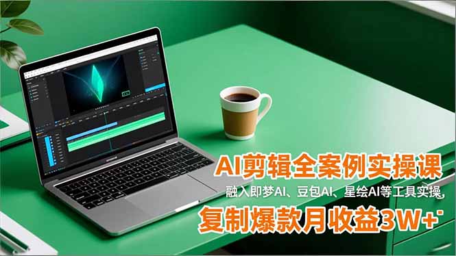 AI剪辑全案例实操课，融入即梦AI、豆包AI、星绘AI等工具实操，复制爆款月收益3W+-网创资源站