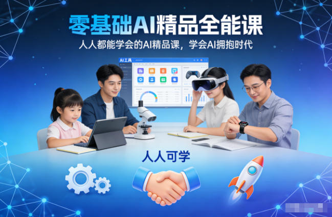 零基础AI精品全能课，人人都能学会的AI精品课，学会AI拥抱时代-网创资源站