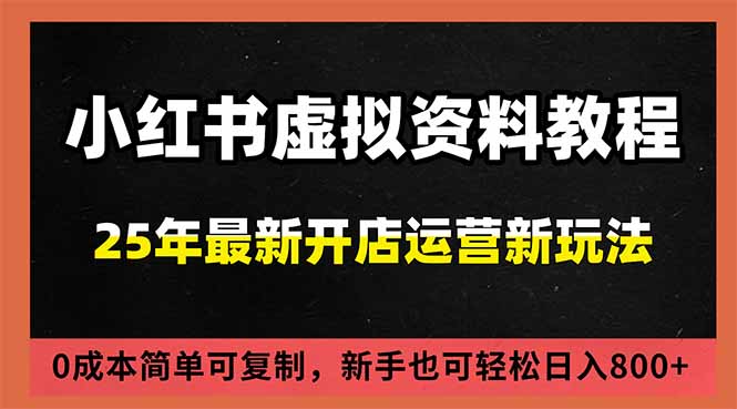 小红书虚拟资料项目：最新搜索流变现玩法，0成本简单可复制，一人多店打法，新手日入800+-网创资源站