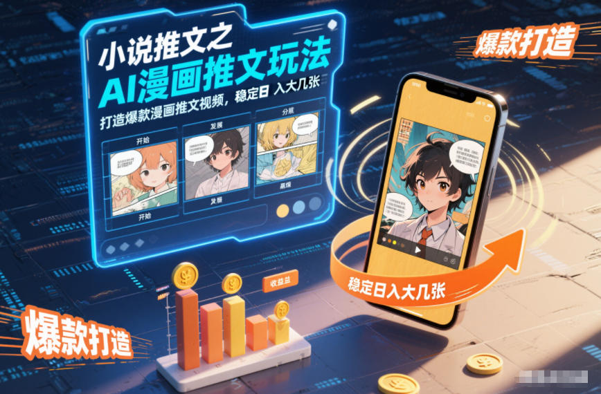 小说推文之AI漫画推文玩法，打造爆款漫画推文视频，稳定日入大几张-网创资源站